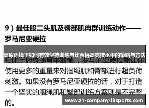 高原环境下如何有效坚持训练与比赛提高竞技水平的策略与方法 高原环境下如何有效坚持训练与比赛提高竞技水平的策略与方法
